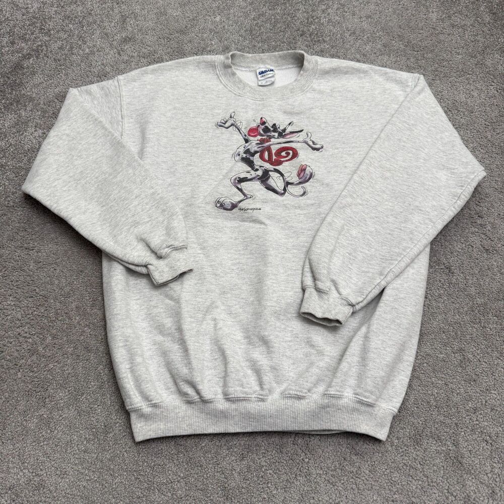 Vintage Gildan McCartney Great Dane Dog Graphic Sweatshirt Men Medium Gray 2008